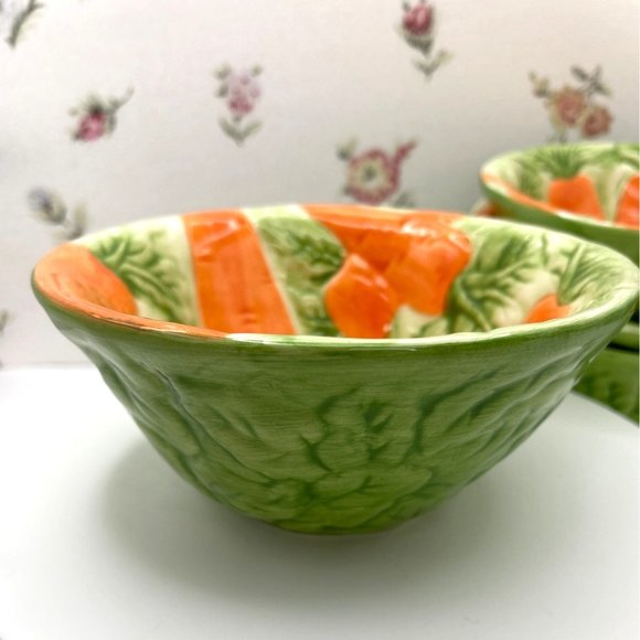 Springtime Serving Dessert/Berry Bowls with Carrot Motif, Easter Serving Decor - Picture 11 of 11